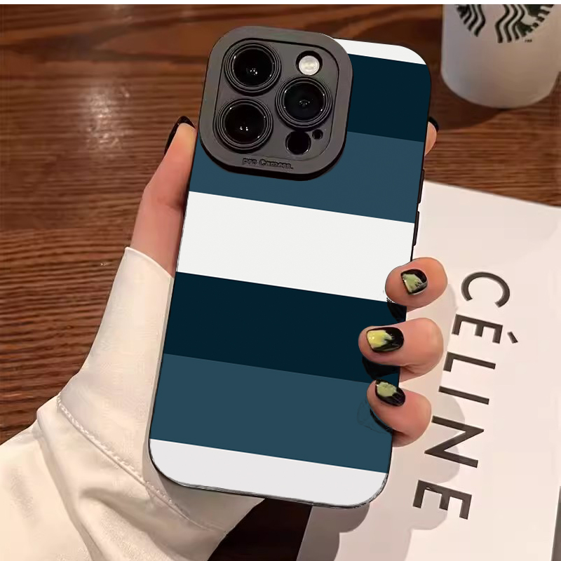 Samsung Galaxy A55 - Casing Ponsel Pola Garis Biru Putih