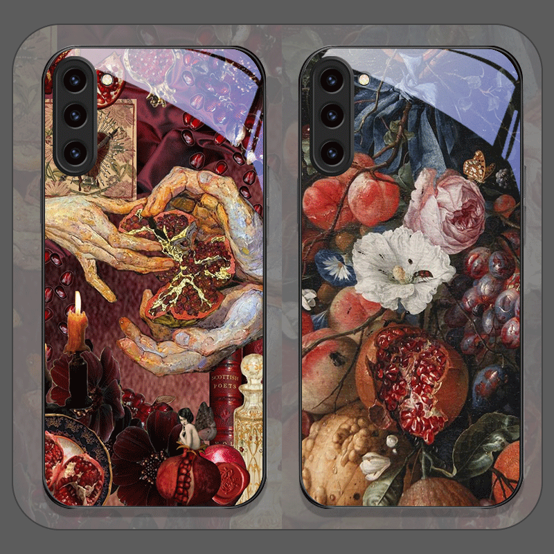 Samsung Galaxy S25 - Casing Ponsel Kaca Tempered Motif Bunga
